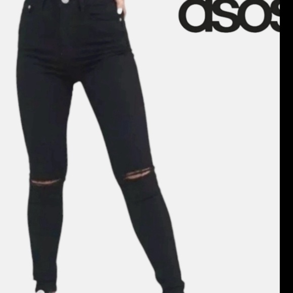 ASOS Glamorous Ripped Knee Denim Jeans - Picture 1 of 5